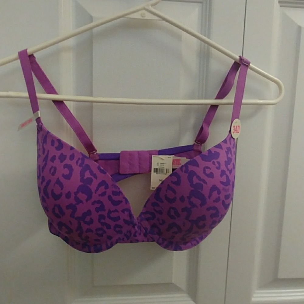 Purple leopard print bra